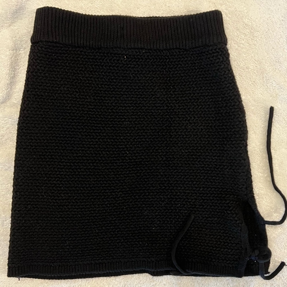 FP Beach Black Knit Mini Skirt
